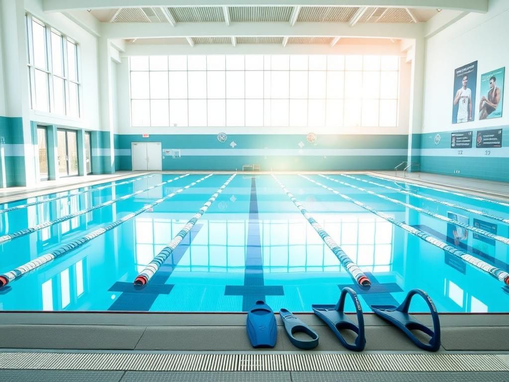 Flick International Serene indoor aquatics center with a pristine swimming pool and natural light