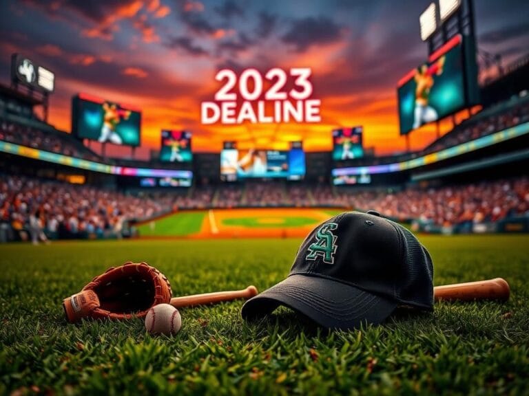 Flick International Baseball equipment on a grass field with a sunset background during the MLB trade deadline.