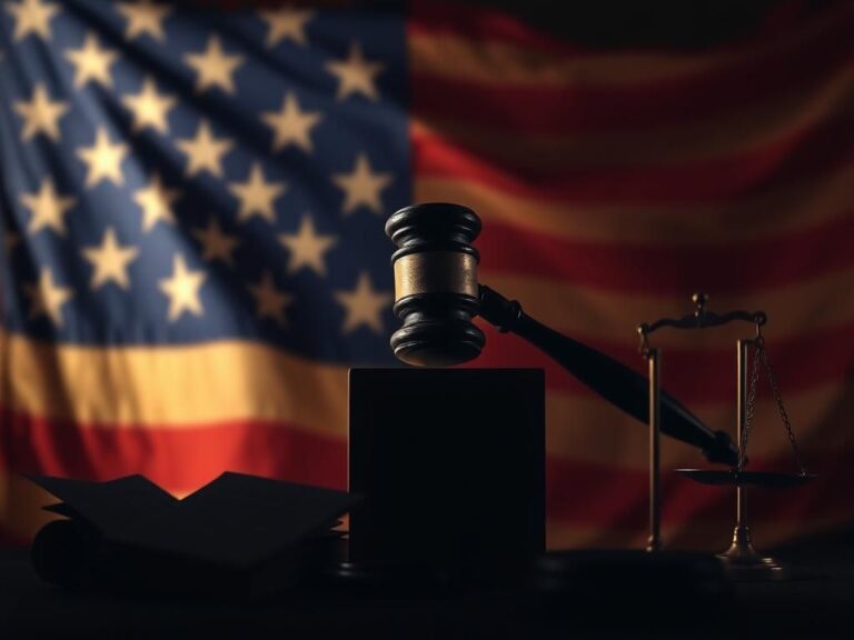 Flick International Abstract representation of a gavel striking a block, symbolizing justice and legal challenges faced by Black Americans