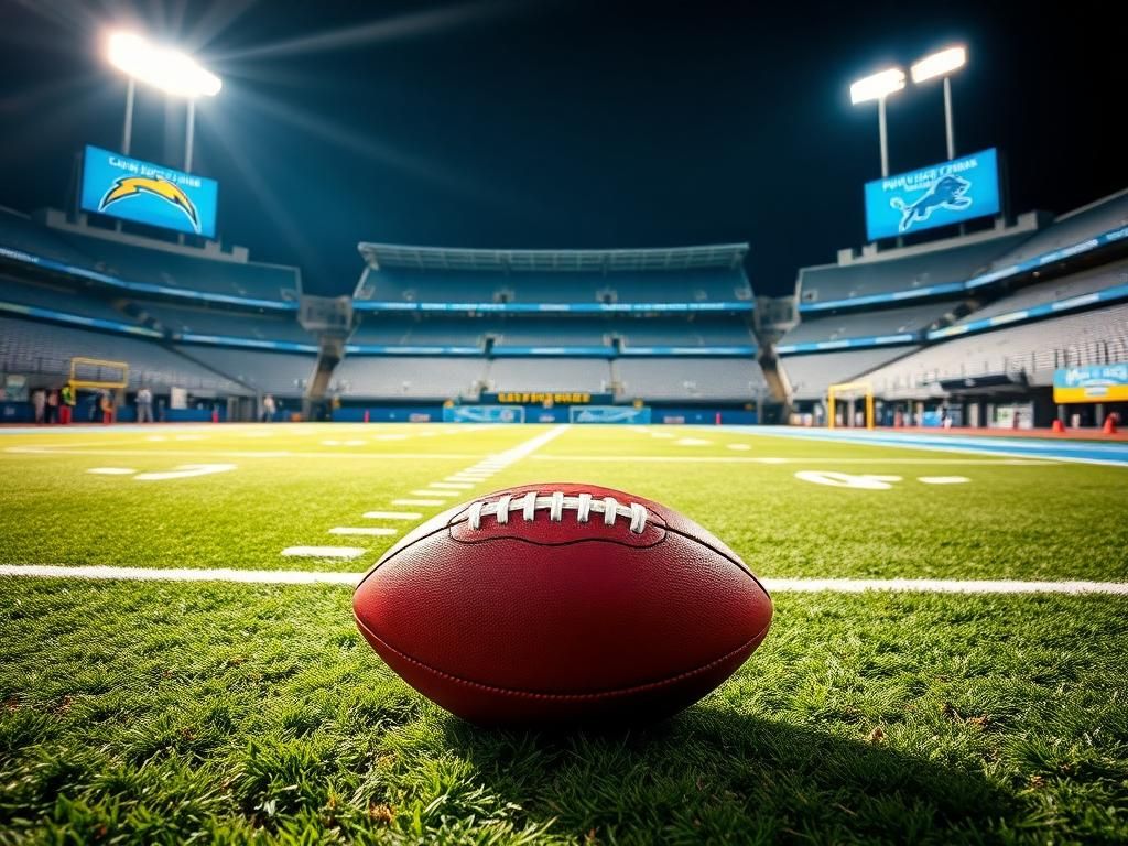 Flick International Vibrant night game atmosphere at the Hall of Fame Game featuring Chargers vs. Lions