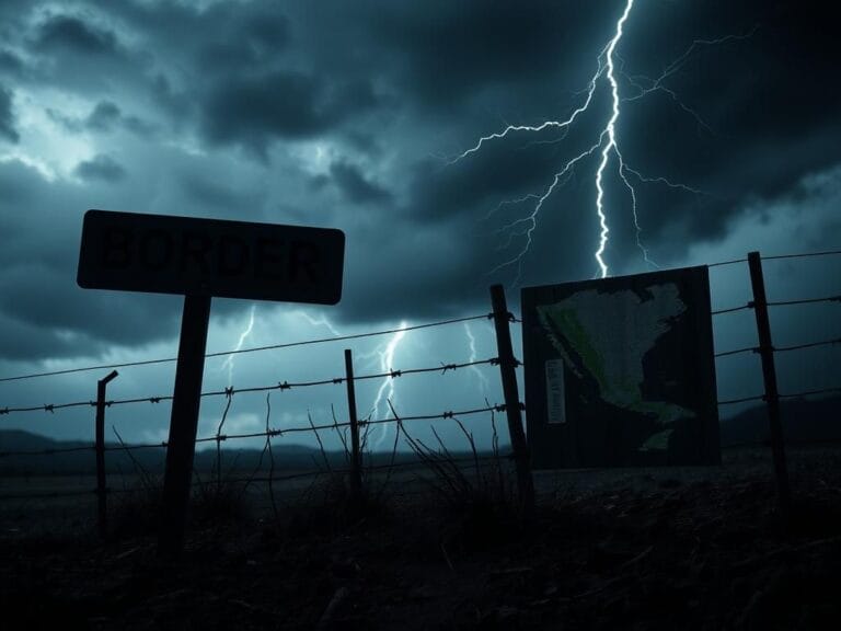 Flick International Shadowy representation of a barbed-wire fence symbolizing restricted access