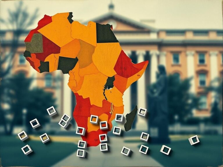 Flick International Abstract collage representing identity and diversity with maps of Africa and South Asia