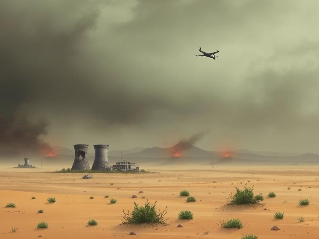 Flick International A desolate desert landscape symbolizing US-Iran geopolitical tension