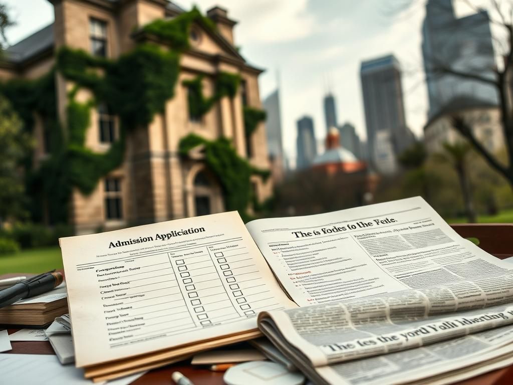 Flick International A weathered university building with ivy, symbolizing tradition and scrutiny in academia