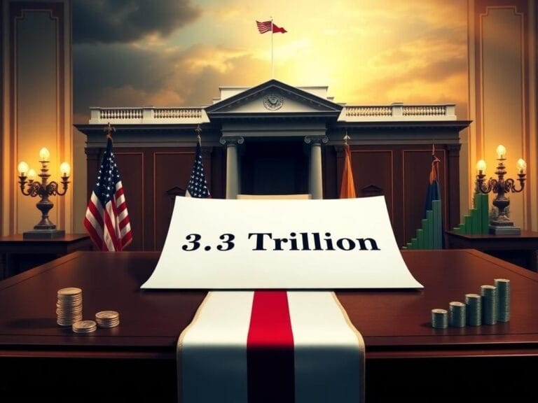 Flick International Elegant desk with American flag and signed 3.3 trillion tax bill