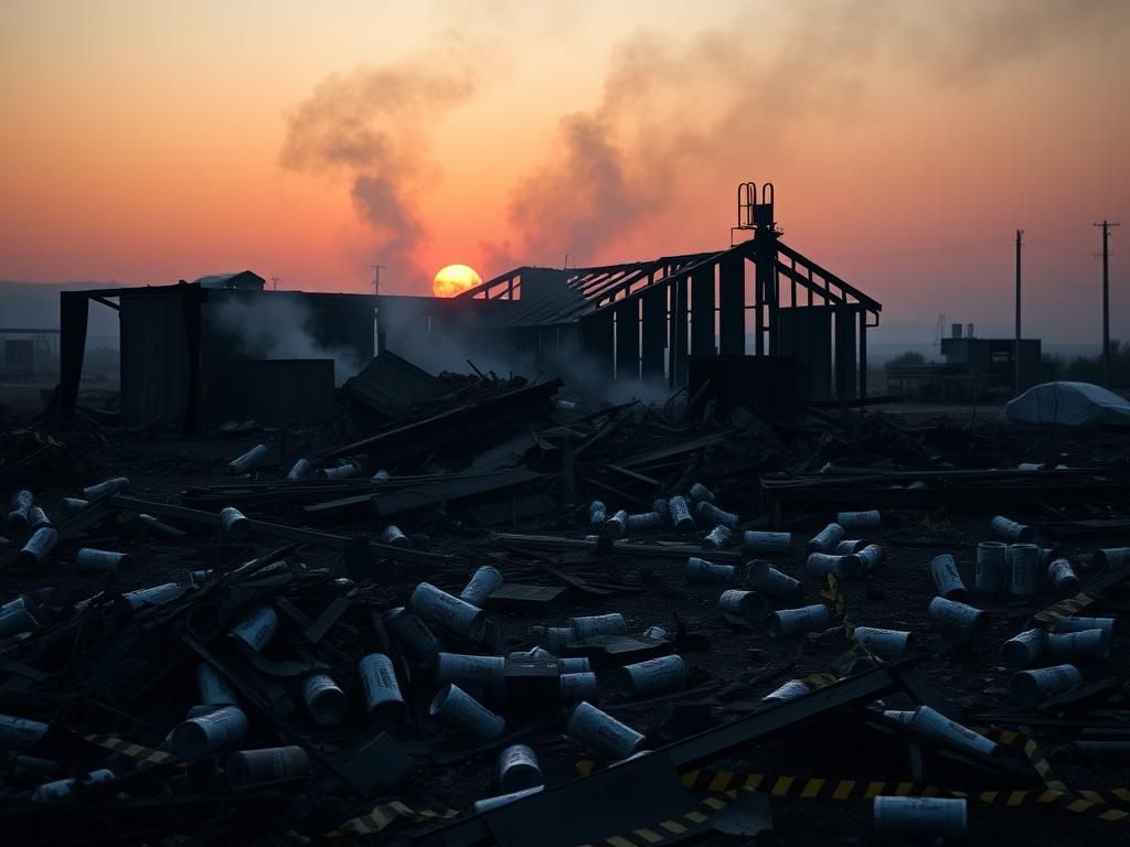 Flick International Human remains at the site of the California fireworks facility explosion
