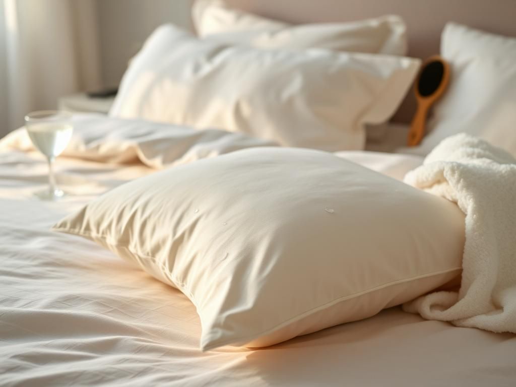 Flick International Serene bedroom scene with a damp pillow and decorative elements to enhance hair care routines