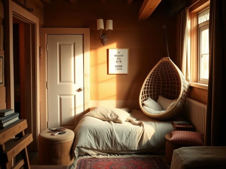Flick International Cozy rustic Airbnb interior with a narrow doorway and plush bed, highlighting accessibility challenges
