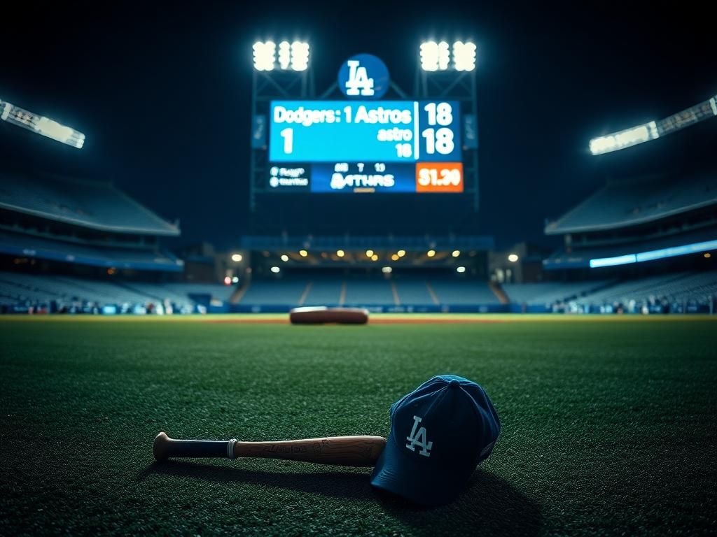 Flick International A desolate Dodger Stadium field after the Dodgers' crushing 1-18 loss to the Astros
