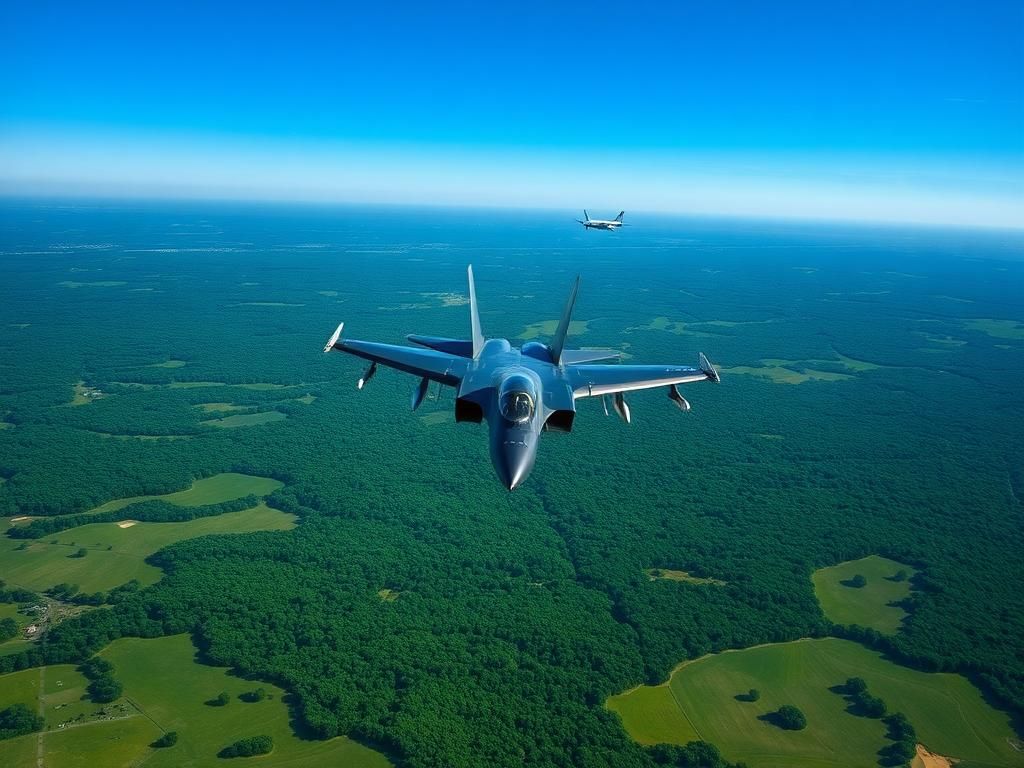 Flick International A NORAD jet intercepting a civilian plane over Bedminster, New Jersey