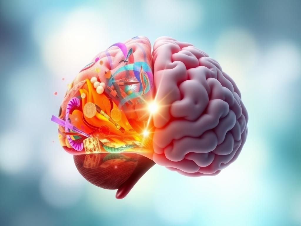 Flick International Abstract representation of the human brain illustrating the effects of EMDR therapy on stage fright.