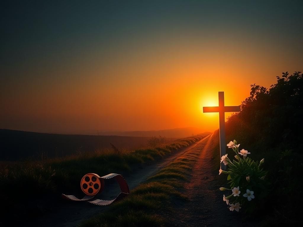 Flick International A serene twilight landscape with an open pathway leading toward a rising sun, symbolizing hope and renewal.