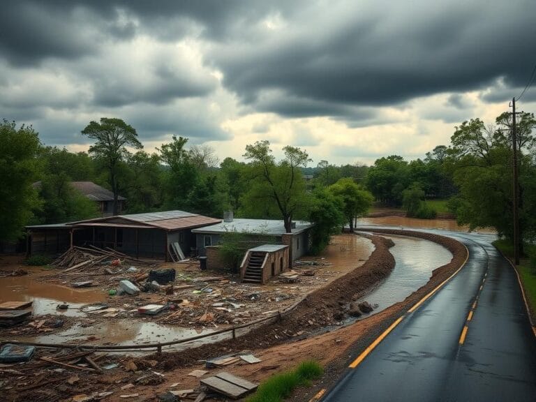 Flick International A resilient paintball facility in Jonestown, Texas, surrounded by flood debris