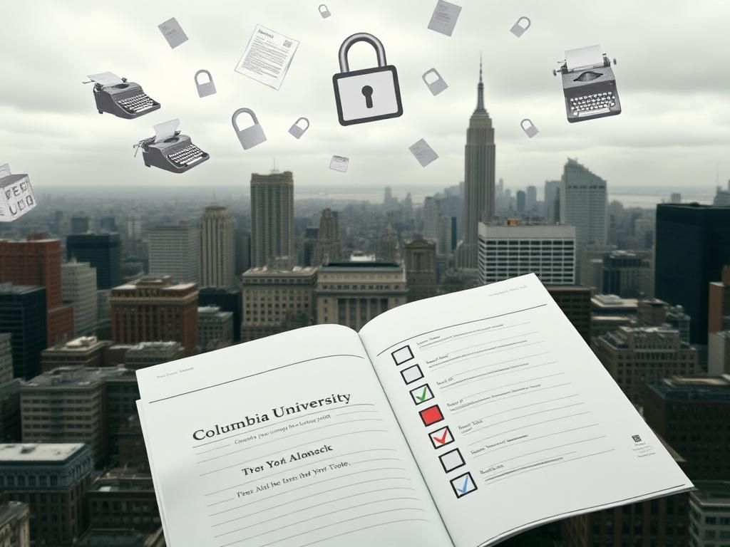 Flick International A bustling urban landscape featuring Columbia University amidst a dynamic New York City backdrop