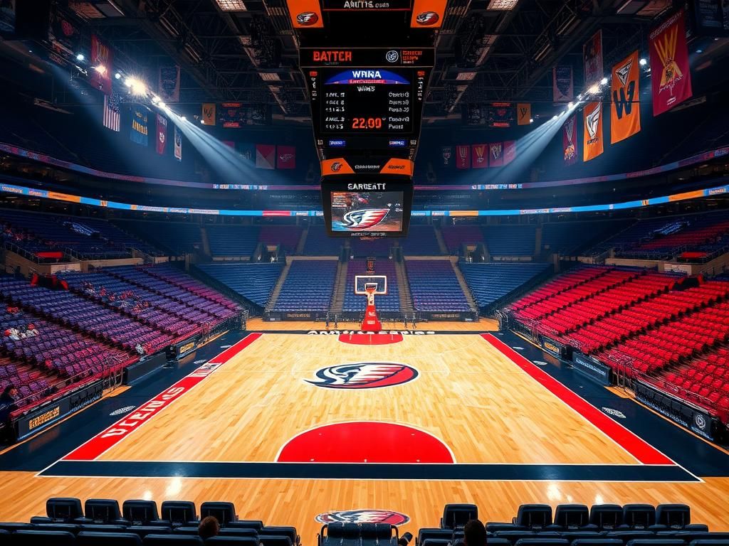 Flick International Expansive view of the American Airlines Center set for WNBA matchup featuring Caitlin Clark and Paige Bueckers