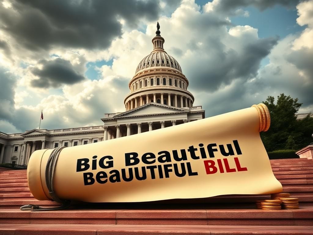 Flick International U.S. Capitol building with legislative scroll under dramatic sky