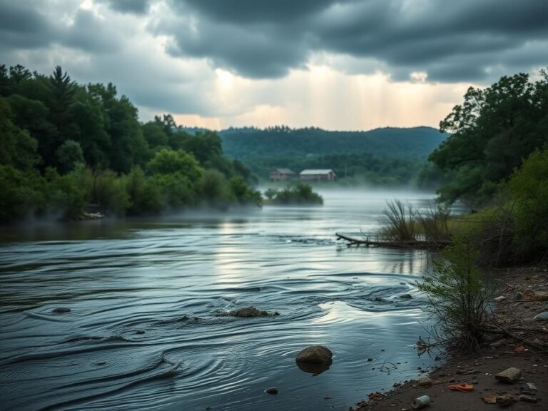 Flick International A serene landscape in Texas Hill Country after recent floods.