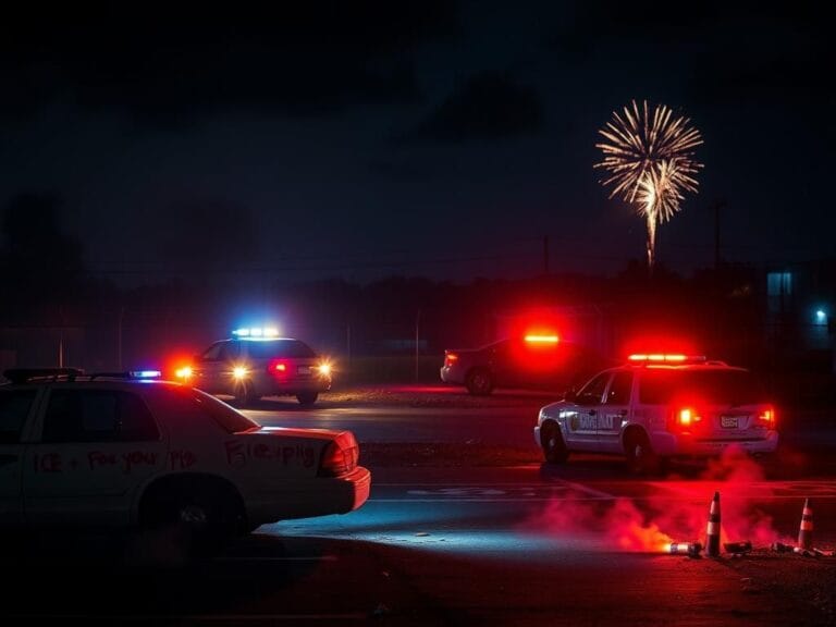 Flick International Dramatic night scene at a Texas immigration detention center during ambush