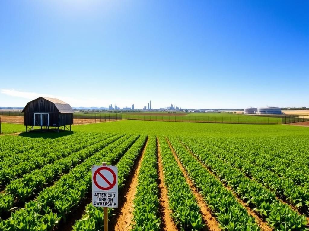 Flick International A rural landscape depicting American farmland with healthy crops and a weathered barn under a bright blue sky