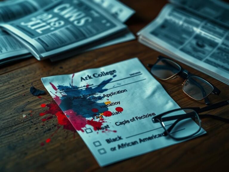 Flick International Abstract representation of a college application with highlighted racial identification checkboxes