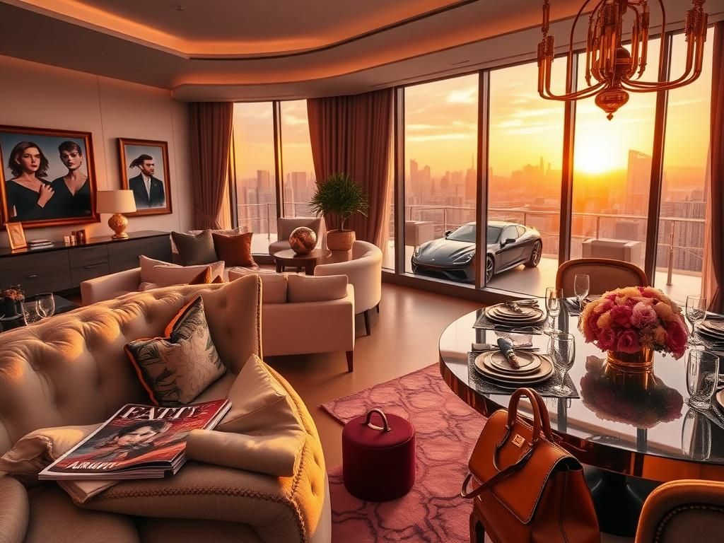 Flick International Luxurious living space showcasing designer furniture and elegant decor