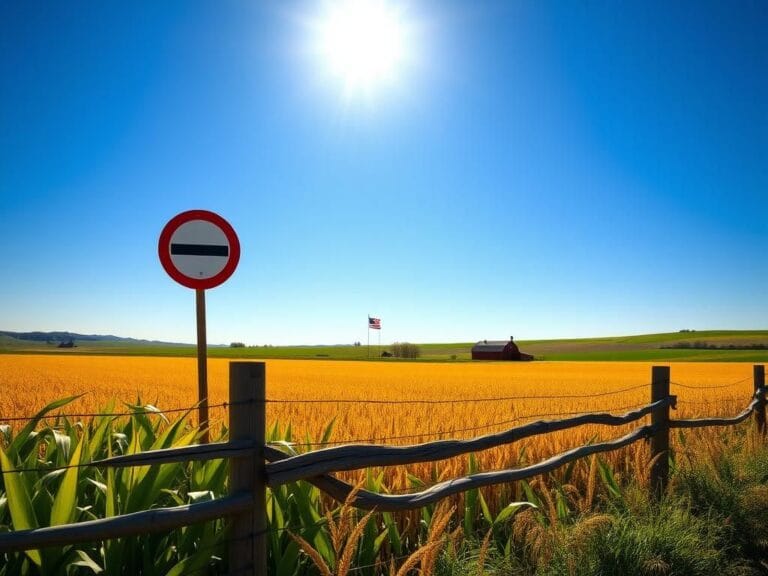 Flick International Expansive American farmland showcasing vibrant corn and wheat fields under a clear blue sky