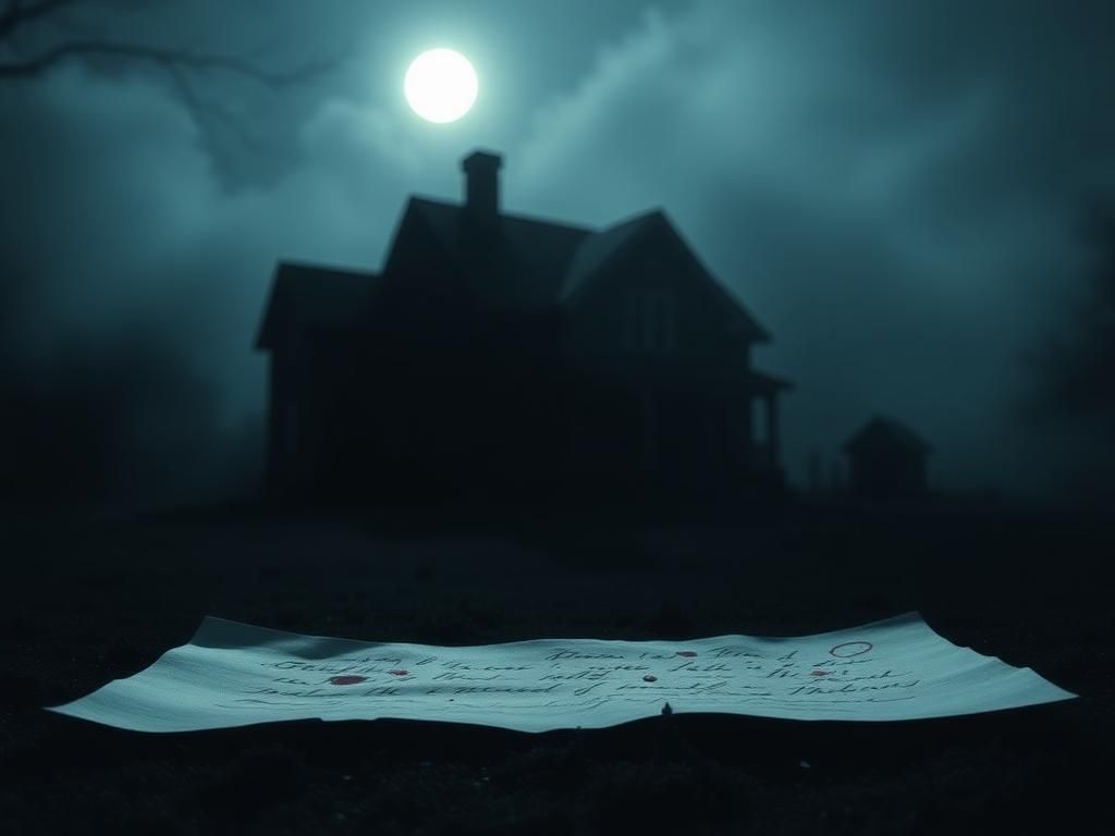 Flick International Shadowy silhouette of the crime scene house at 1122 King Road in Moscow, Idaho under a pale moonlight