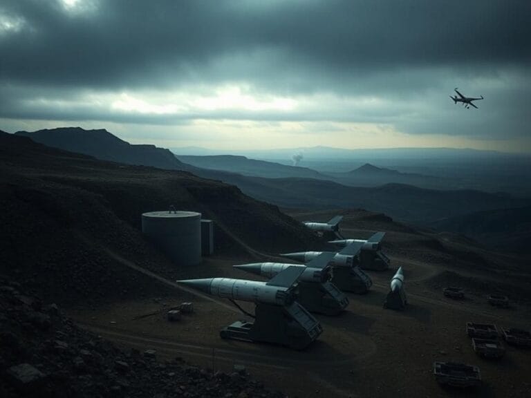 Flick International Aerial view of an Iranian ballistic missile storage facility in a rugged landscape