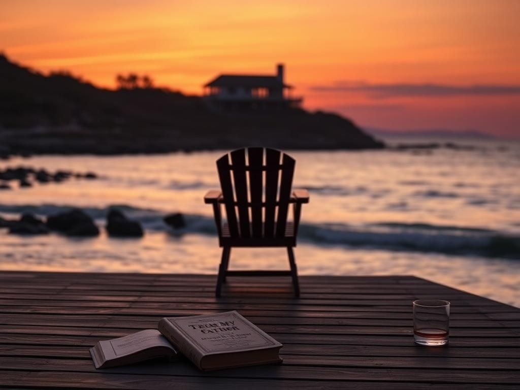 Flick International Silhouette of a luxurious Malibu home at sunset with ocean view