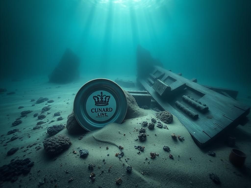 Flick International Underwater view of the SS Nantes shipwreck with broken plate and marine life