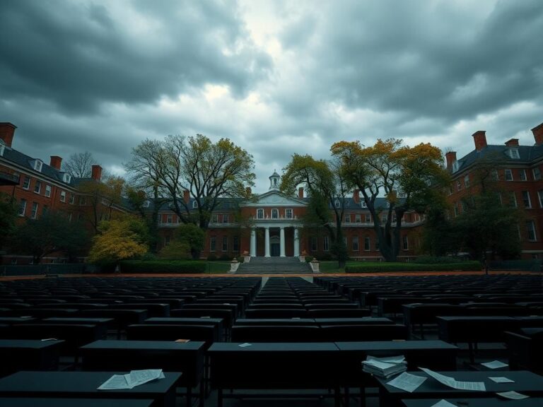 Flick International A dramatic view of Harvard University's campus featuring historic architecture under a cloudy sky