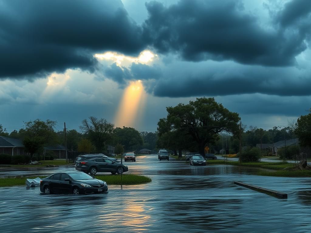 Flick International flooded streets in Texas after heavy rainfall