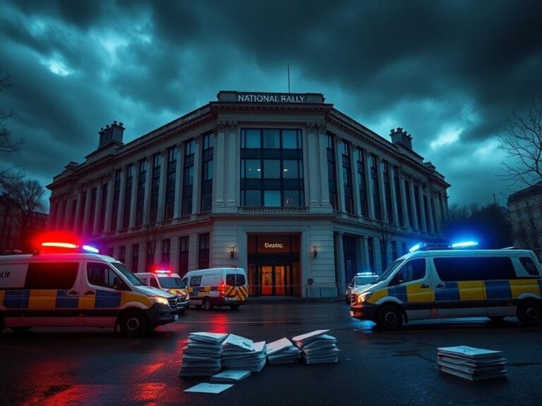 Flick International Exterior view of the French National Rally party headquarters raided by police
