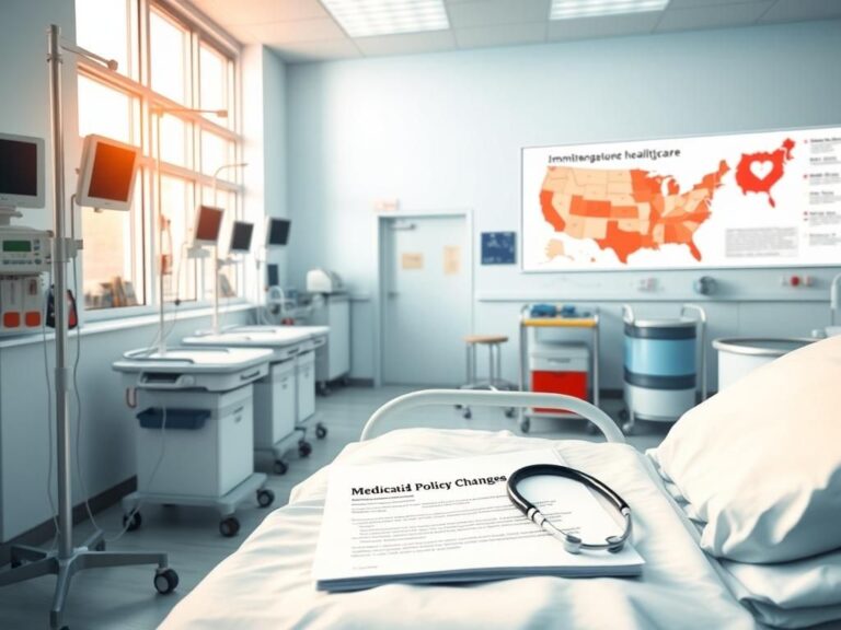 Flick International A hospital emergency room scene filled with medical equipment and paperwork on Medicaid policy changes