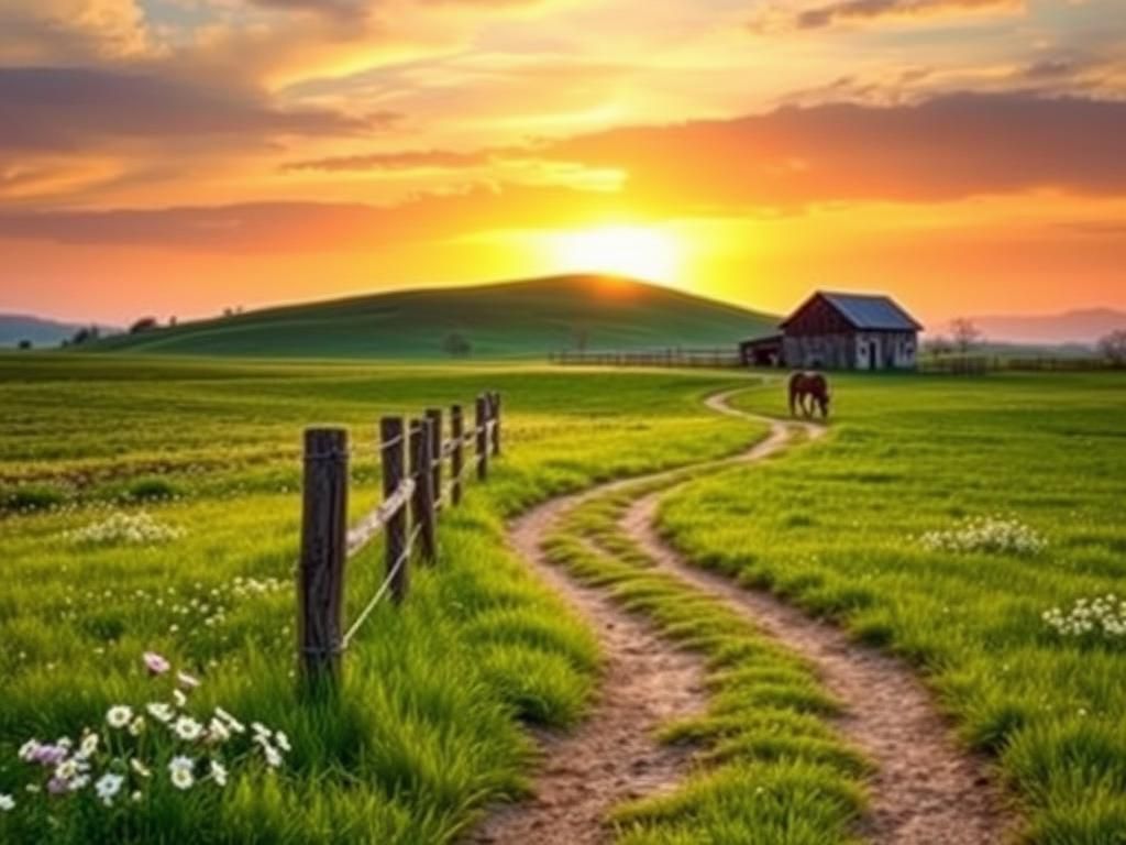 Flick International Serene countryside landscape at dusk symbolizing family bonds