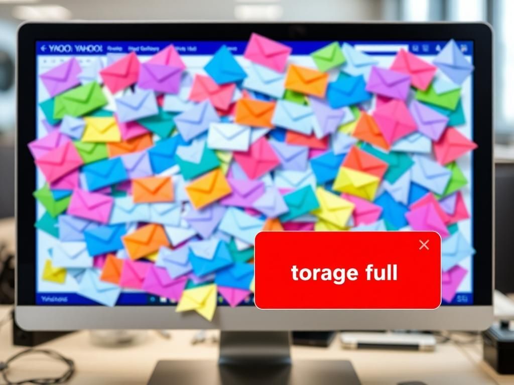 Flick International A chaotic digital inbox overflowing with colorful emails on a computer screen, set against a blurred office background.