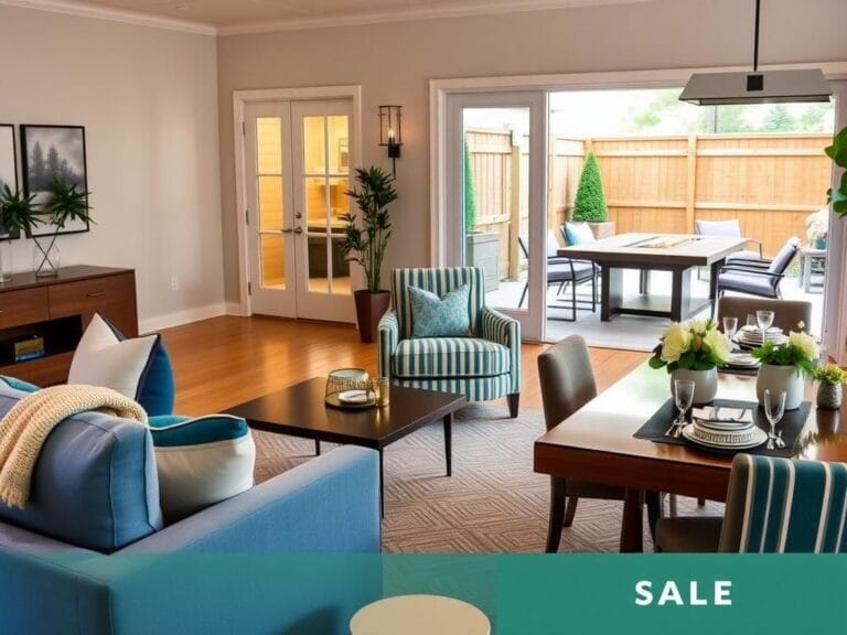 Flick International Stylish living space featuring a modern blue sofa and complementary furniture items.