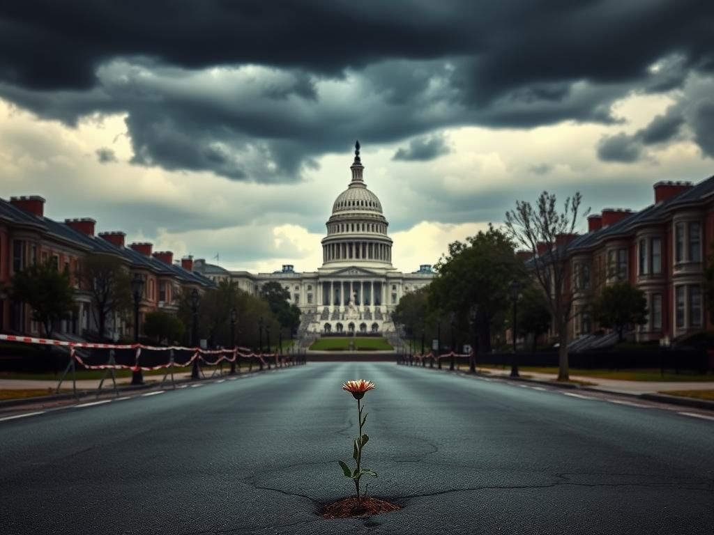 Flick International Dramatic silhouette of the U.S. Capitol building under a stormy sky in Washington, D.C.