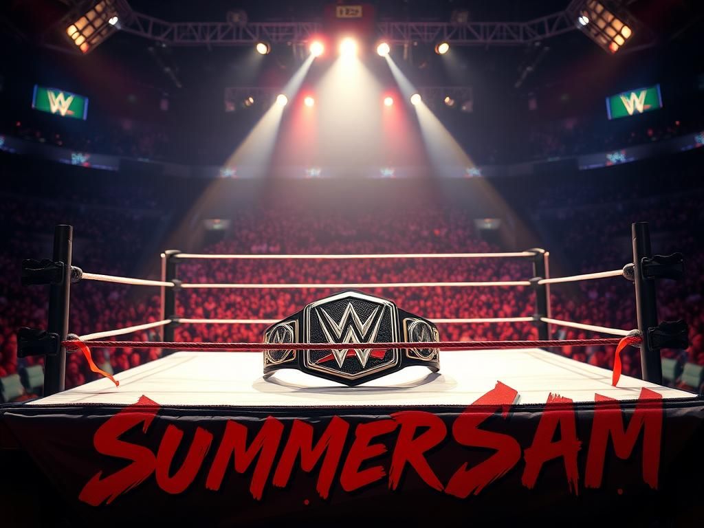 Flick International John Cena and Cody Rhodes in a dramatic wrestling ring setup with the Undisputed WWE Championship belt