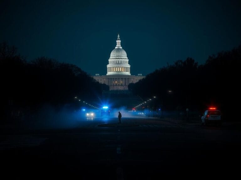 Flick International Nighttime view of Washington, D.C. skyline with illuminated U.S. Capitol