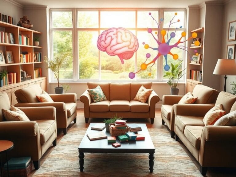 Flick International Cozy living room scene symbolizing strong social connections and cognitive health for super agers