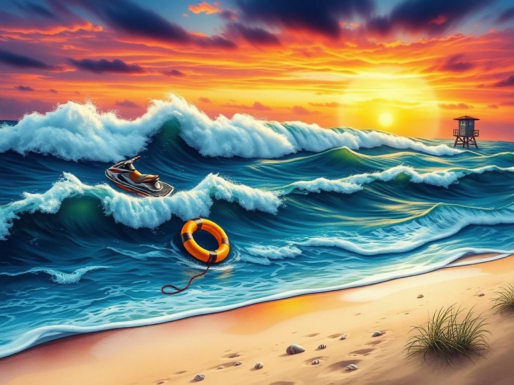 Flick International Dramatic coastal scene depicting turbulent ocean waves at Seaside Heights beach