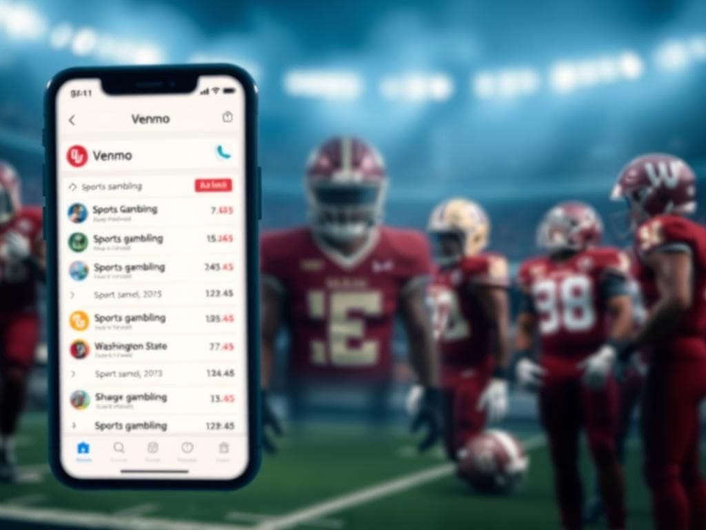 Flick International A blurred smartphone screen displaying Venmo transactions related to sports betting allegations against John Mateer