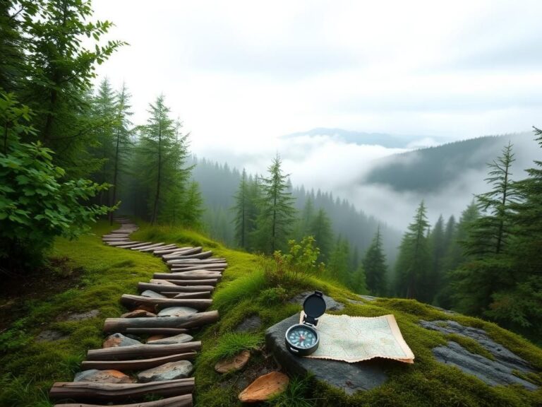 Flick International A serene mountainous landscape symbolizing orienteering