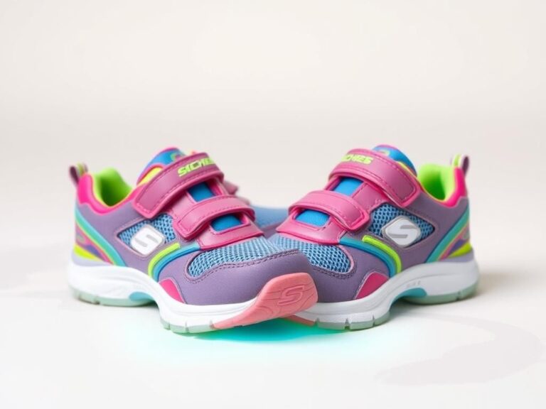 Flick International Colorful Skechers sneakers for kids featuring a hidden compartment for Apple AirTag tracking
