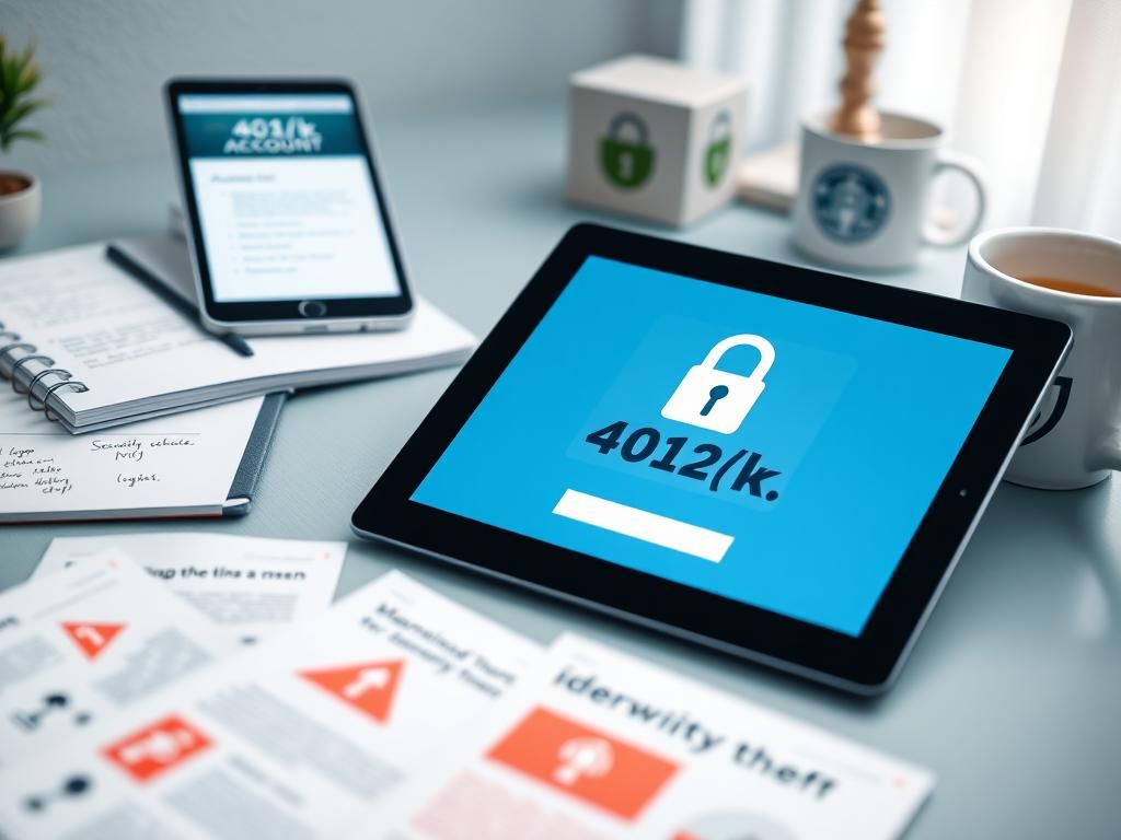 Flick International Close-up view of a secured 401(k) account interface on a digital tablet with a lock icon