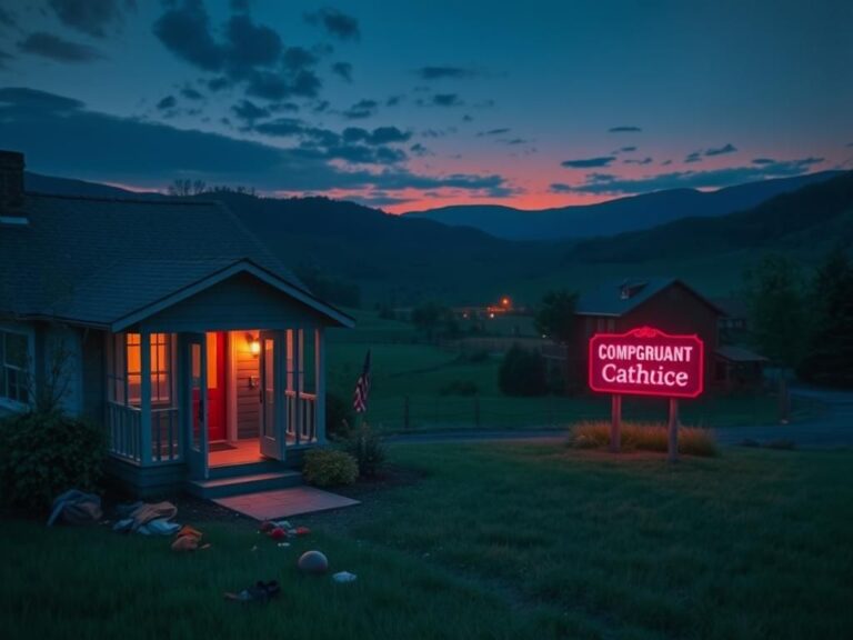 Flick International Broken front door of a country home symbolizes a violent home invasion in Shenandoah Valley