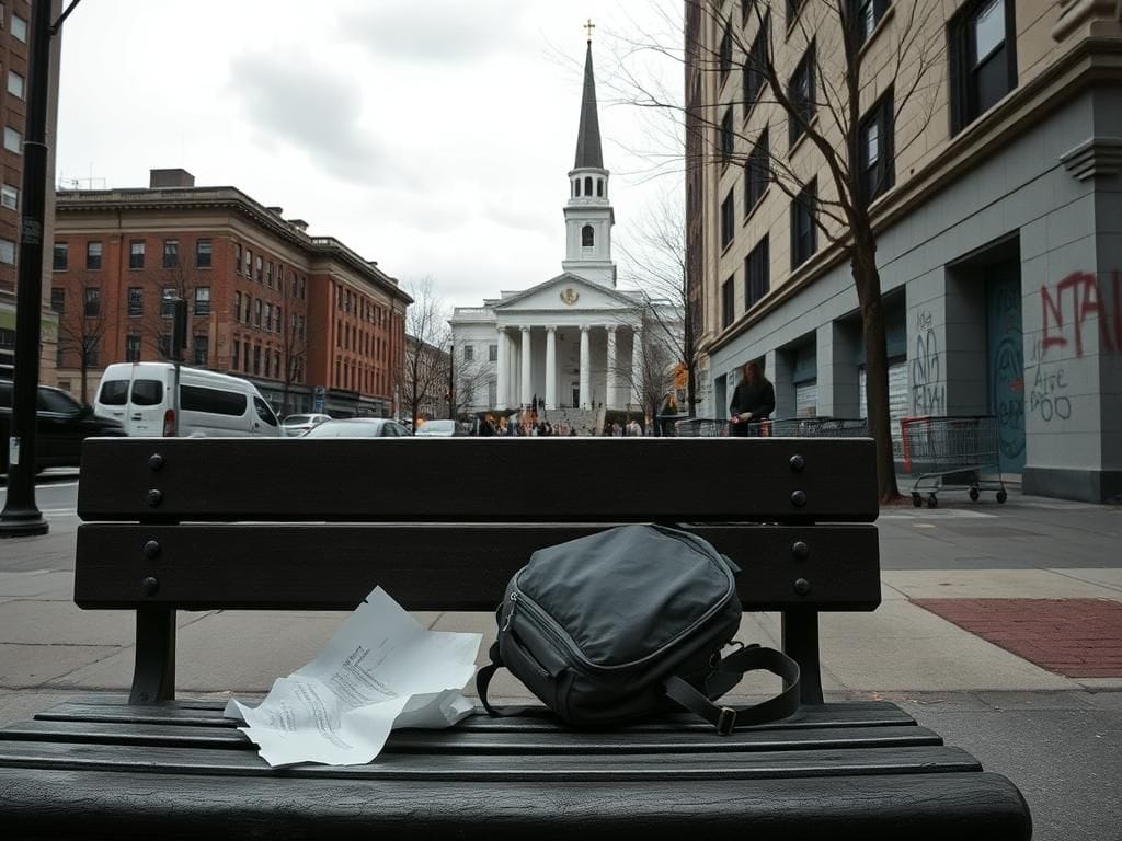 Flick International Urban street scene in Washington D.C. with an emphasis on homelessness