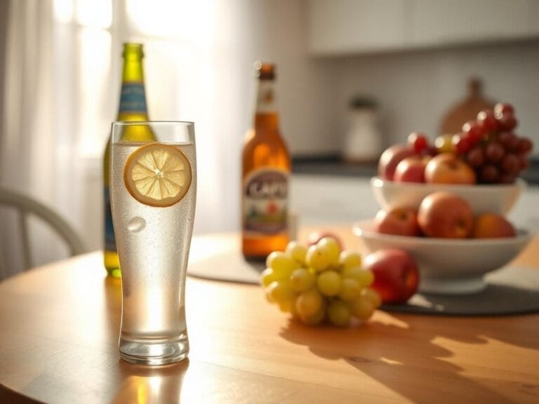 Flick International Serene kitchen table set with healthy beverage options symbolizing a shift away from alcohol consumption.