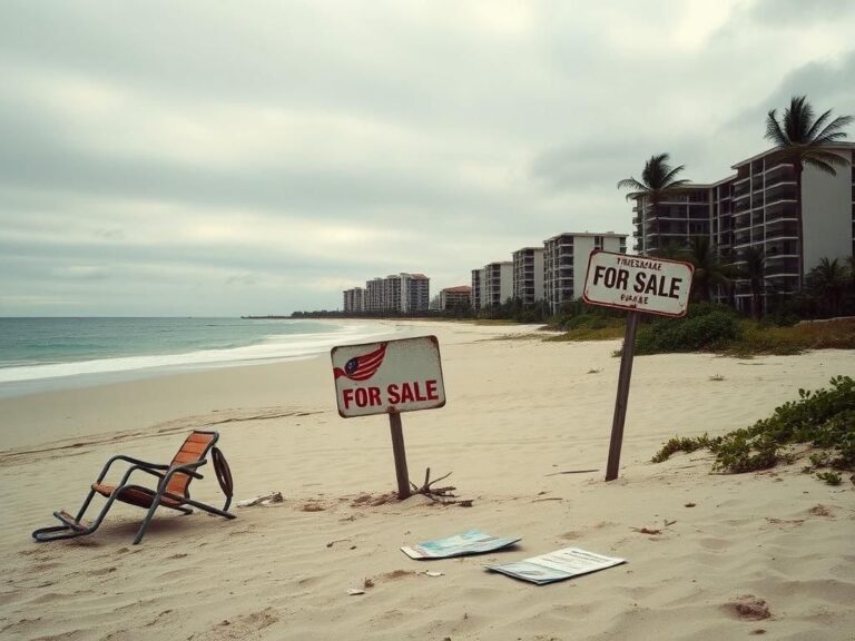 Flick International Abandoned beach in Puerto Vallarta with timeshare resort buildings